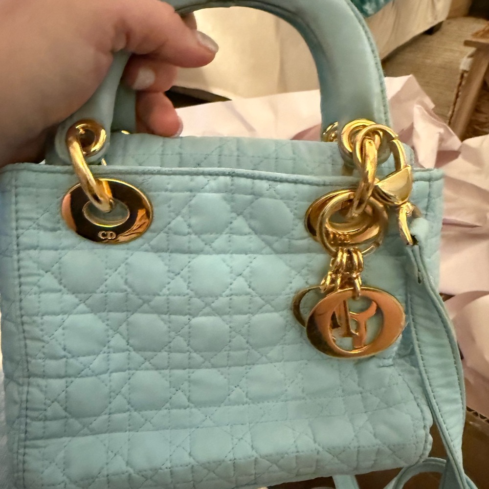 Christian Dior Tiffany Blue Lady Dior Mini - Picture 4 of 8